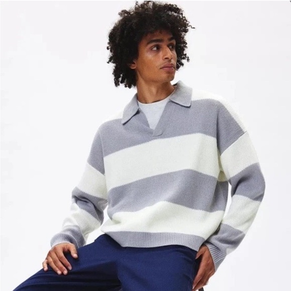 Urban Outfitters Gray and White Knit Top - Picture 1 of 8